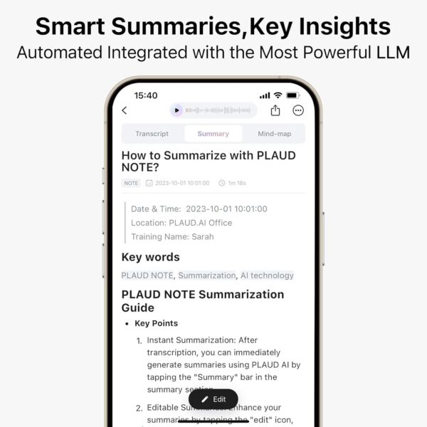 AI Voice Recorder - PLAUD Note, App-Controlled Recorder w/ Case, AI Transcription & Summarization - Image 2