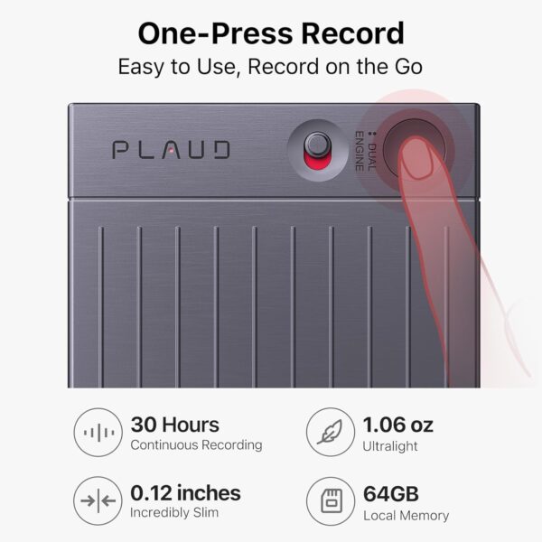 AI Voice Recorder - PLAUD Note, App-Controlled Recorder w/ Case, AI Transcription & Summarization - Image 3